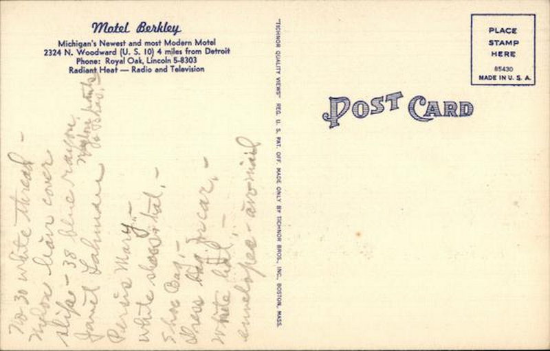 Drake Motel (Dunes Motel) - Vintage Postcard